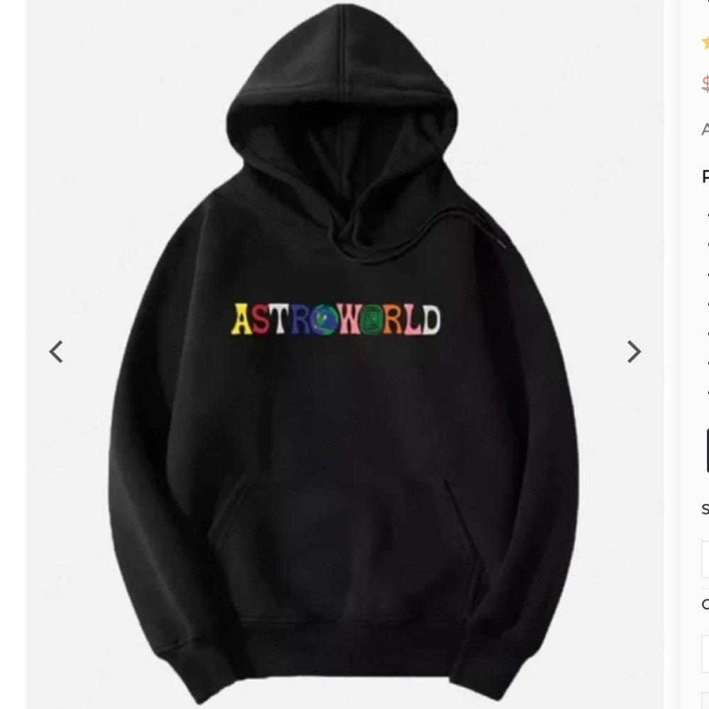 Travis Scott Astroworld Hoodie, Women's Size 6